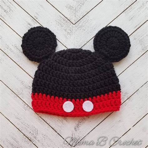 Crochet Mickey Mouse Hat Mickey Mouse Hat Baby Mickey Mouse - Etsy