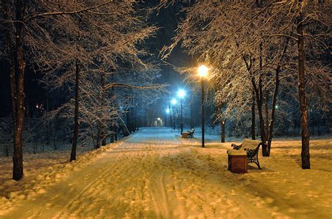 Snow At Night Wallpaper