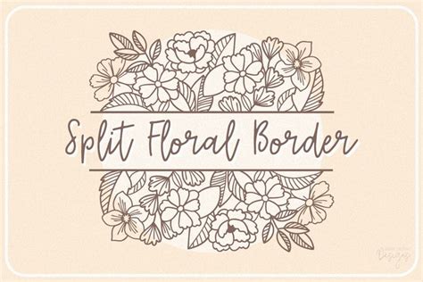 split name frame svg split flower monogram svg floral monogram wedding border svg Split floral ...