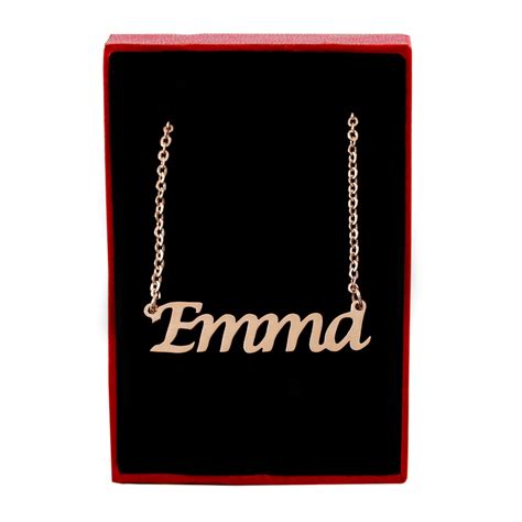 EMMA Rose Gold Name Necklace Personalized Jewellery Free - Etsy