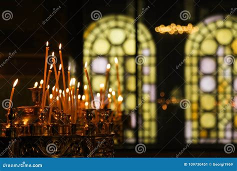 Candles in a Orthodox Church Stock Image - Image of emotion, fire ...