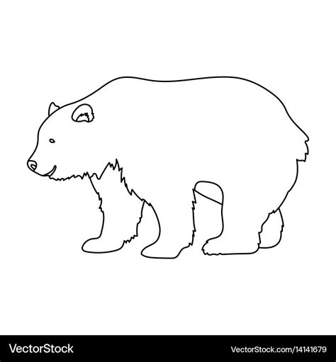 Canadian brown bear canada single icon in outline Vector Image