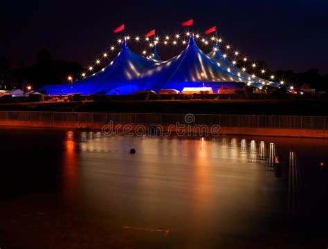 Circus Style Tent with Lights at Night Stock Photo - Image of landscape, beautiful: 18757650