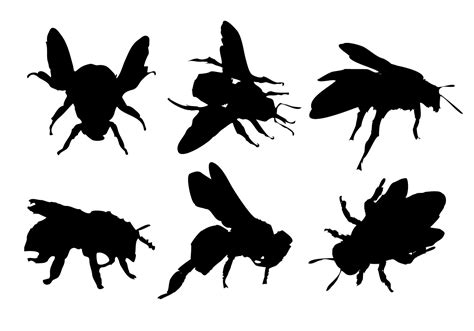 Free Bee Silhouette Vector - Download Free Vector Art, Stock Graphics & Images