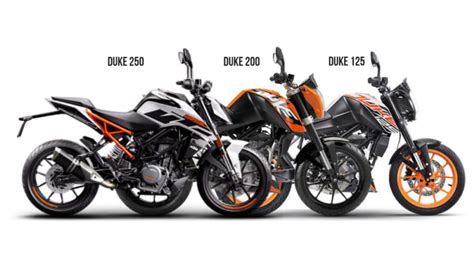 KTM Duke 125 Vs Duke 200 Vs Duke 250 - Spec Comparison