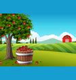 Farm background with various plant Royalty Free Vector Image