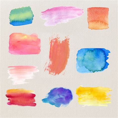 50 Watercolor Strokes Watercolor Clipart Paint Strokes - Etsy