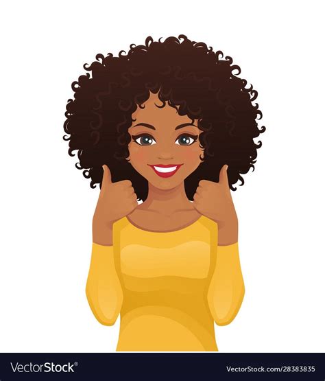 Black Female Giving The Thumbs Up Cartoon Vector Clipart Friendlystock | Images and Photos finder