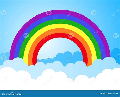 Rainbow Sky With Clouds Cartoon Background Royalty Free Stock Photos ...