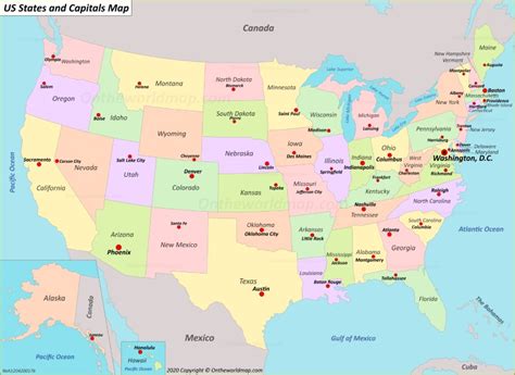 Free Printable Us Map With States And Capitals - FREE PRINTABLE TEMPLATES