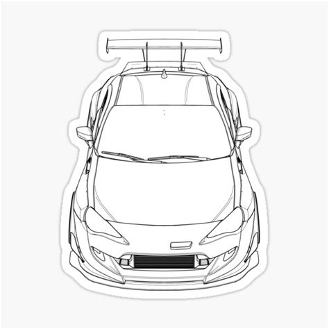 "Car line art, Car guy, Car girl, JDM car addict, Subie Drawing" Sticker for Sale by car ...