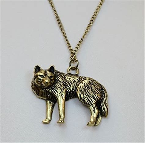 Copper Color Men Necklace Wolf Pendant Personality Cool Wolf Necklace Chain for Boyfriend Gift ...