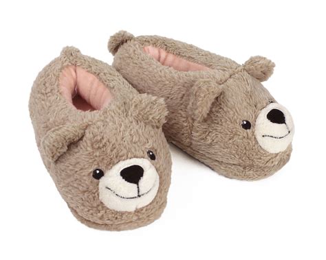 Kids Teddy Bear Slippers | Plush Bear Animal Slippers for Children