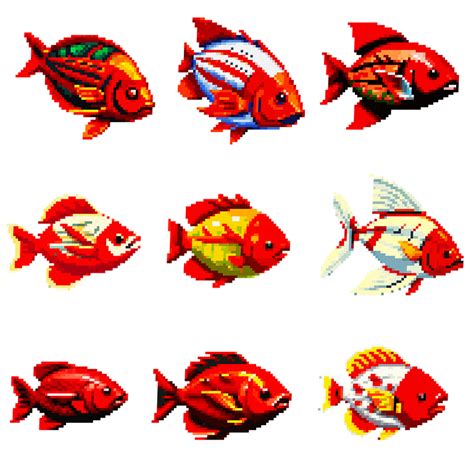 Tropical Fishing Assets - Pixelart / Pixel Art spriteTropical fish Pack for RPG fantasy by ...