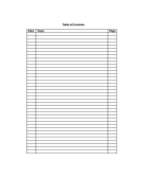 FREE 7 Blank Table Templates In MS Word PDF - Printableblank.net