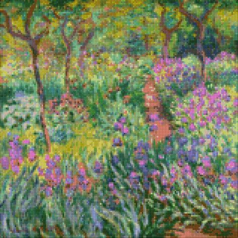 Monet iris Garden at Giverny Cross Stitch Pattern PDF Instant Download - Etsy | Monet iris ...