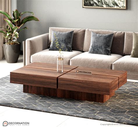 Aster Solid Wood Rectangular Coffee table - Decornation