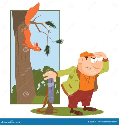 Hunter on Hunt. Illustration for Internet and Mobile Website Stock Vector - Illustration of ...