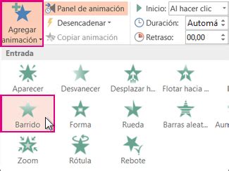 Aplicar un efecto de animación para texto u objetos - PowerPoint