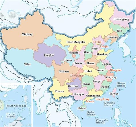 Map of China provinces and cities - China map cities and provinces (Eastern Asia - Asia)