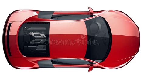 Red sports car - top view stock illustration. Illustration of automobile - 38467300