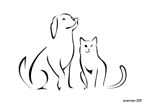 Dog Cat Silhouette at GetDrawings | Free download