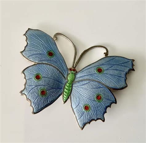 Silver Enamel Butterfly Brooch - WIM230994/1 / LA467285 | LoveAntiques.com