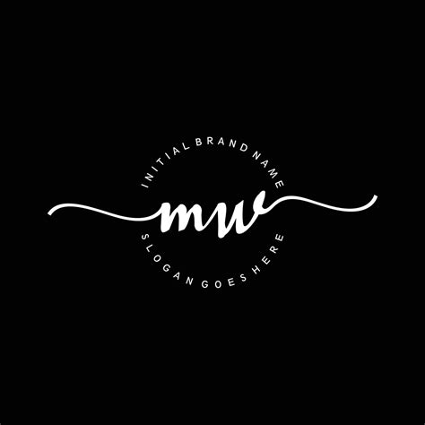 Initial MW handwriting logo template vector 13155871 Vector Art at Vecteezy