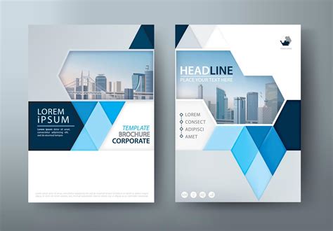 Blue annual report brochure flyer design template, Leaflet cover presentation, book cover ...