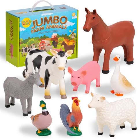 Farm Animals Toy, 15 Pieces Plastic Farm Animals Figurines, Educational ...