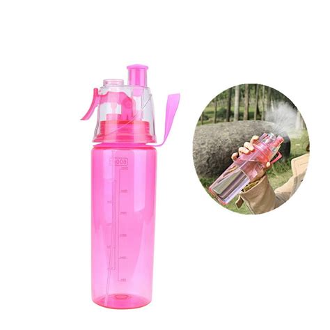 Yosoo Mist Spray Water Bottle 600ml Portable Sport Water Bottle Anti-Leak Drinking Cup with Mist ...