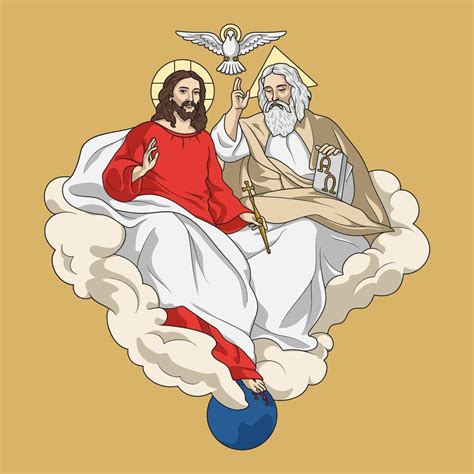 Holy Trinity, God the Father, Jesus Christ and Holy Spirit Colored Vector Illustration 21961772 ...