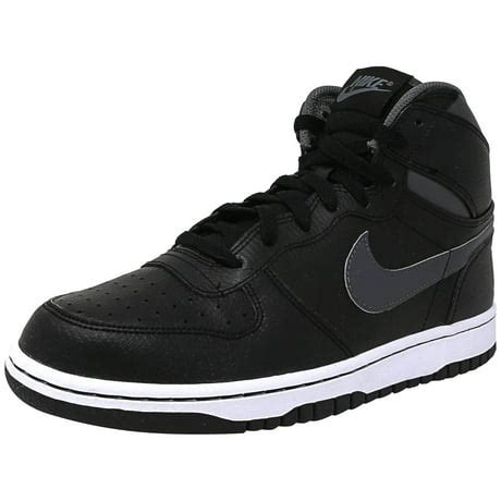 Nike Men's Big High White/White-Black High-Top Leather Fashion Sneaker - 8M