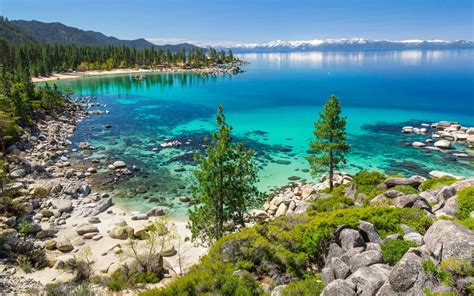 Lake Tahoe The Cleanest Lake In The United States Of America Large Freshwater Lake In The Sierra ...