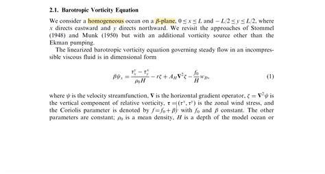 geophysics - Barotropic vorticity equation - Earth Science Stack Exchange