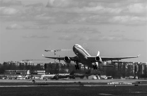 Plane Taking Off at the Airport Stock Photo - Image of depart, flight ...