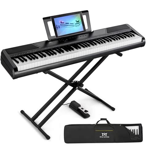 MUSTAR Digital Piano 88 Weighted Keys with Stand Touch Sensitivity ...