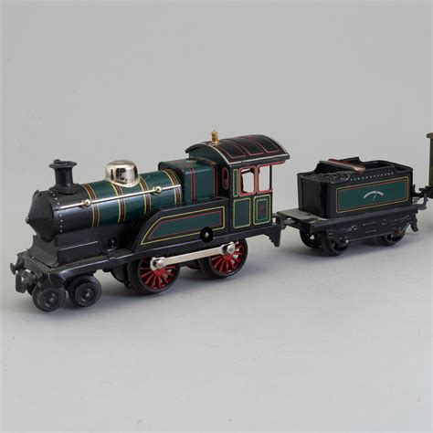 A MINIATURE THREE PIECE TRAIN SET, track, GBN Bavaria Bing Werke, first half of the 20th century ...