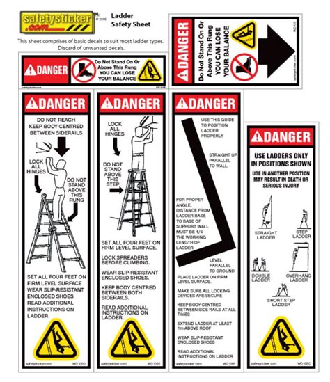 Ladder safety sheet | Safety Stickers | Safety Decals