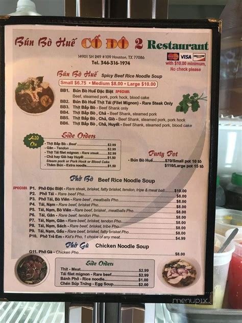 Online Menu of Bun Bo Hue Co Do 2, Houston, TX