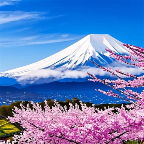 Premium Photo | Fuji mountain and cherry blossoms in spring in japan