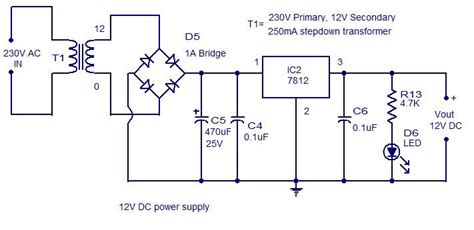 12v 1a Power Supply Circuit Diagram