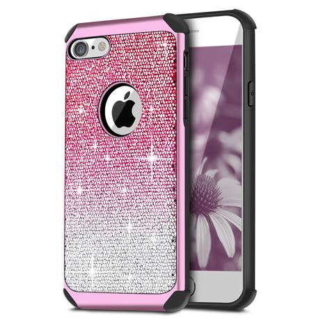 iPhone 6 Plus Case, Cellularvilla Hybrid Shiny Sparkle Luxury Glitter Shockproof Protective Case ...