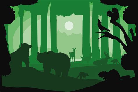 forest animals silhouette 3720331 Vector Art at Vecteezy