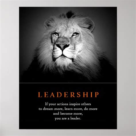 Trendy Motivational Leadership Lion Poster | Zazzle