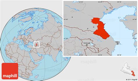 Gray Location Map of Republic of Dagestan