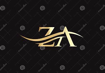 ZA Logo Design. Premium Letter ZA Logo Design with Water Wave Concept Stock Vector ...