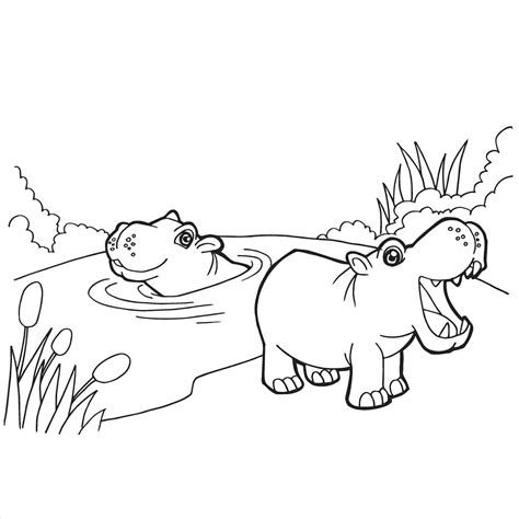 Hippo Drawing For Kids at PaintingValley.com | Explore collection of ...