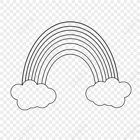 Clouds Rainbow Clip Art Black And White,black Line,black Lines PNG ...