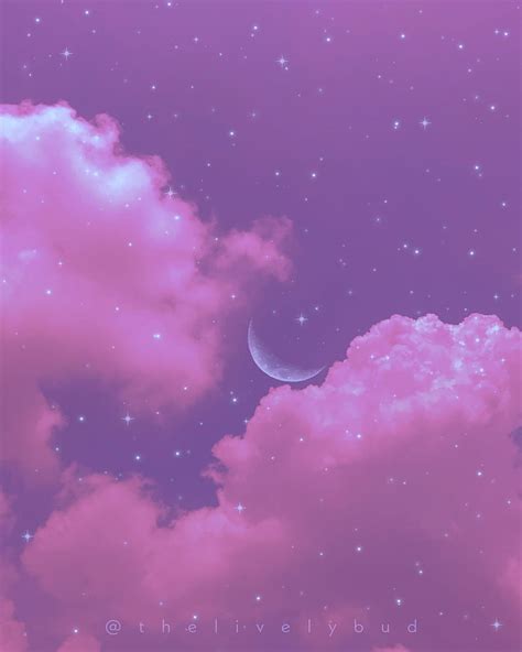 Aesthetic sky 5, android, clouds, iphone, moon, graphy, pink, purple ...